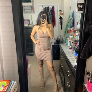 Nude mini dress